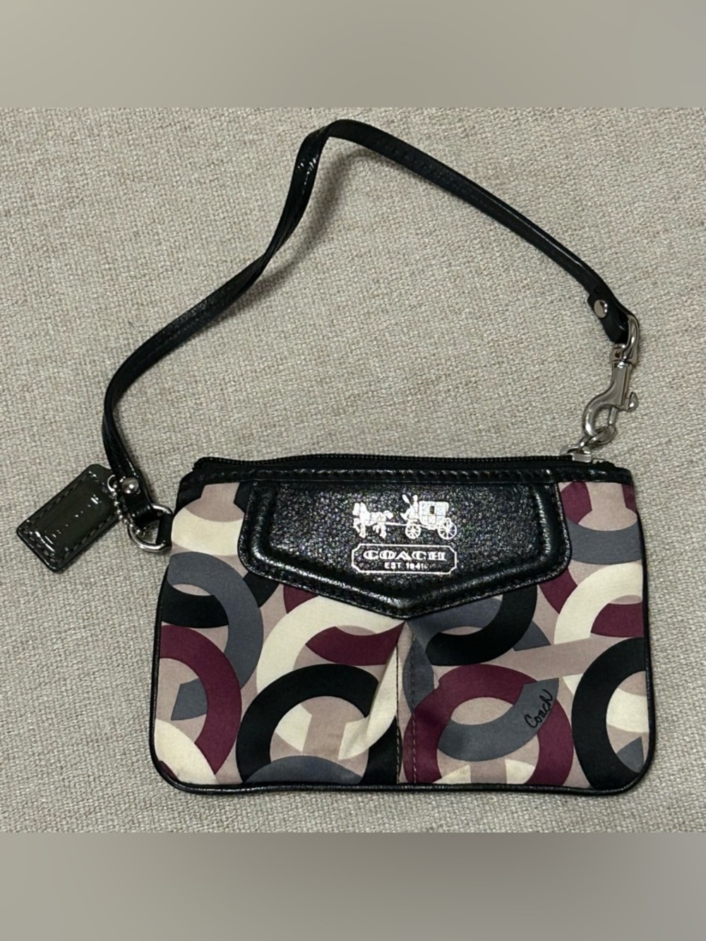 Coach “Op Art” Madison Multicolor Signature Sateen Wristlet